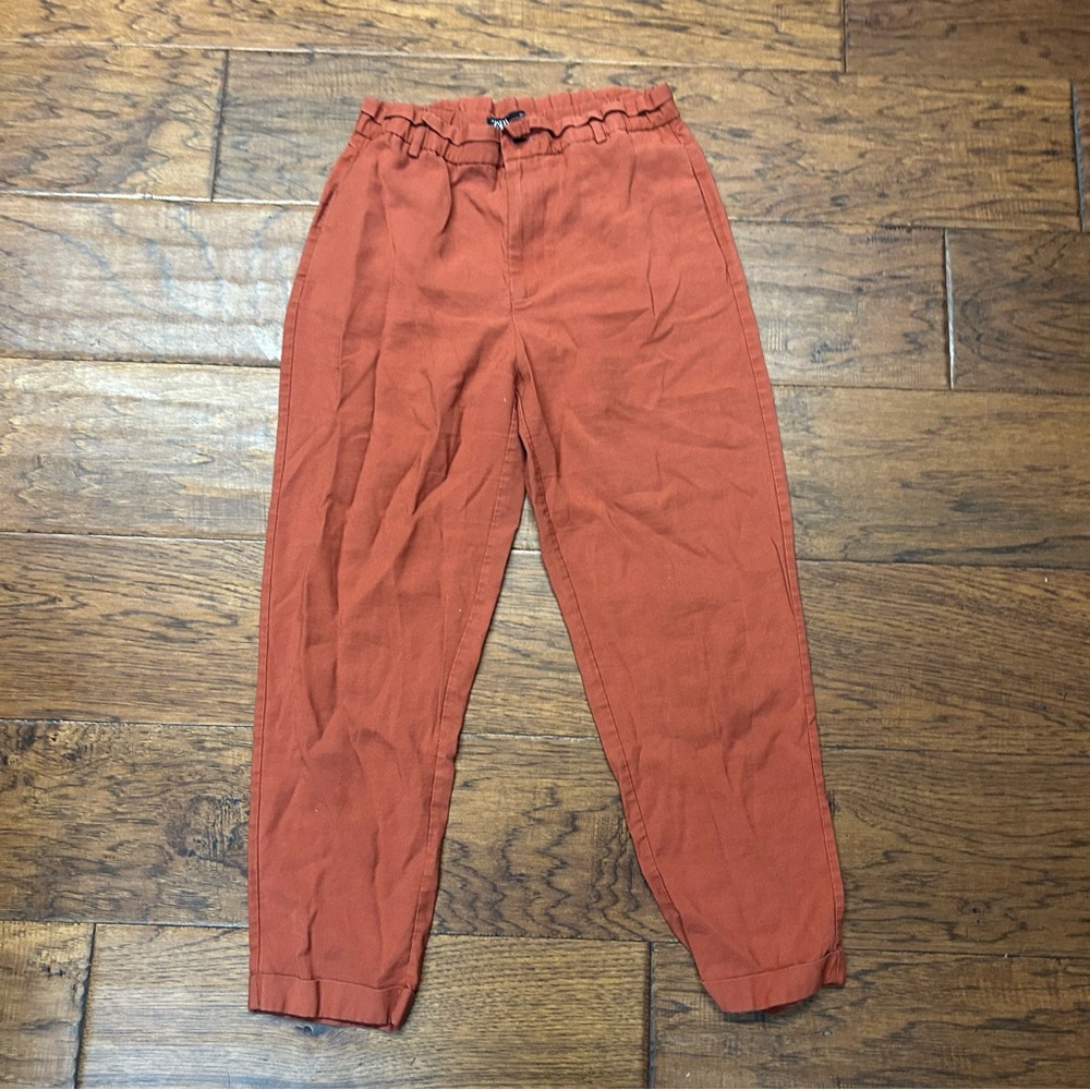 Zara Women's Rust Straight Leg Pants